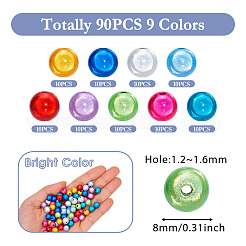 90 Stück 9 Farben matt sprühlackierte Acrylperlen&nbsp;OACR-TA0001-79