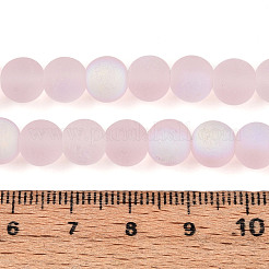 Hebras de cuentas de vidrio transparentes esmeriladas&nbsp;GLAA-T032-T8mm-MBB10