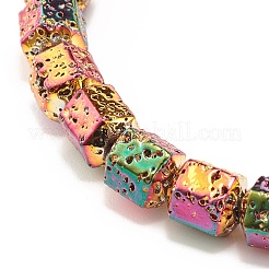 Natürliche Lavagestein-Hexagon-Perlen dehnen Armbänder aus&nbsp;BJEW-JB07268