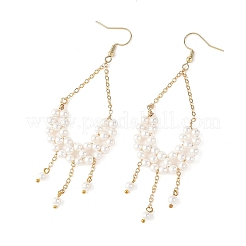 Orecchini pendenti con perle di conchiglia&nbsp;EJEW-JE07453