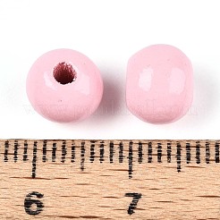 Sprühlackierte runde Perlen aus natürlichem Schima-Holz&nbsp;WOOD-A018-8mm-05
