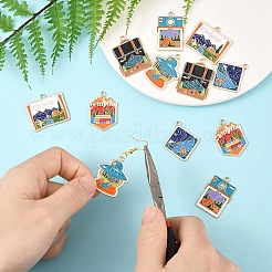 12pcs 6 styles de pendentifs en émail en alliage&nbsp;FIND-YW0007-73