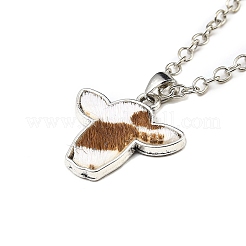 Alliage de zinc avec pendentifs en cuir&nbsp;NJEW-Z034-01C-P