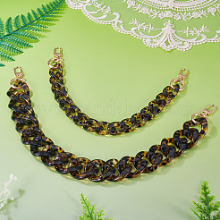 2 Stück 2 Stile Acryl Leopardenmuster Panzerkette Geldbörsenketten&nbsp;FIND-TA0009-67