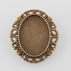 Supports de lunette de cabochon de broche en alliage de vintage&nbsp;PALLOY-O038-30AB-NF