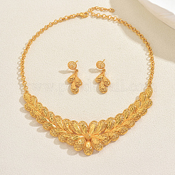 Braut-Set aus Messingblumen (Halskette und Ohrstecker) für Damen im orientalischen Stil&nbsp;SX1464