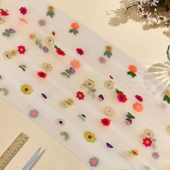 Mantel de poliéster con margaritas bordadas&nbsp;AJEW-WH0816-374A