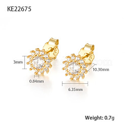 S925 silberne Zirkon-Blumenohrringe: süß&nbsp;TW7196-1