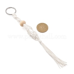 Cordon de coton ciré tressé pochette en macramé porte-pierres précieuses porte-clés&nbsp;KEYC-JKC00537