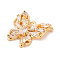 Pendenti in zirconi cubici trasparenti in micro pavè di ottone&nbsp;KK-C076-18G