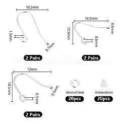 6 Paar Ohrringhaken aus Sterlingsilber&nbsp;FIND-GO0001-70