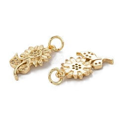 Pendenti in zirconi cubici trasparenti in micro pavè di ottone&nbsp;ZIRC-P088-02G