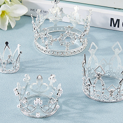 4 stücke 4 arten crown zink-legierung kuchen dekoration&nbsp;AJEW-CP0008-84S