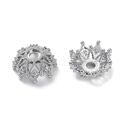 Bouchons de perles en laiton micro pavé de zircone cubique&nbsp;LS-KK-B087-16B-P