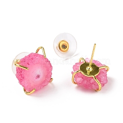 Boucles d'oreilles druzy irrégulières en agate naturelle&nbsp;EJEW-F223-08G