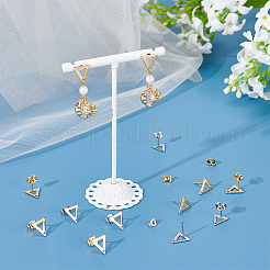 80 Stück 2 Farben 201 Edelstahl Dreieck Ohrstecker Zubehörse mit Loch & 304 Edelstahl Stifte & und Ohrmuttern&nbsp;STAS-UN0046-99