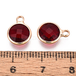 Tono dorato charms in vetro di ottone&nbsp;X-GLAA-ZX008-24H-G