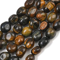 Brins de perles d'œil de tigre bleu jaune naturel teinté&nbsp;GG-CBA787B-A25
