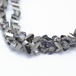 Chapelets de perles en verre électroplaqué&nbsp;EGLA-J143-B-HP02