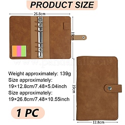 Simili cuir a6 boucle de poche portablecarnet à feuilles mobiles&nbsp;AJEW-WH20001-45C