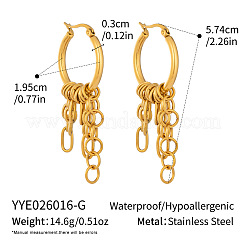 Ohrringe mit Kette und Quaste aus Edelstahl 304 für Damen&nbsp;HJ6544-1