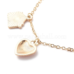 Braccialetto con ciondoli smaltati in lega smaltata a forma di farfalla con cuore e parola d'amore con perline in resina&nbsp;BJEW-JB08677