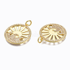 Pendenti in zirconi cubici trasparenti in micro pavè di ottone&nbsp;X-ZIRC-N039-125-NF