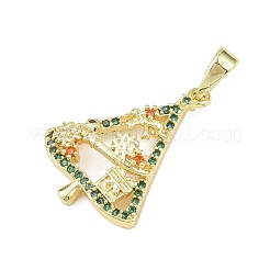 Pendentifs de noël en laiton micro pave zircone cubique&nbsp;KK-H518-03C-G