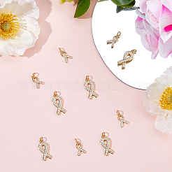 10 pièces 2 styles en laiton micro pavé pendentifs en zircone cubique claire&nbsp;KK-HS0001-93