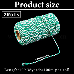 2 rouleau de fil de coton tressé 2 brins pour macramé&nbsp;MAKN-CY0001-01B