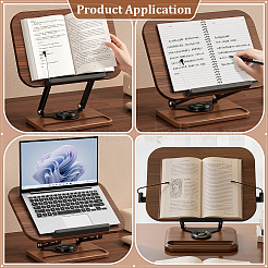 Leggio girevole in legno regolabile rettangolare per supporto di lettura&nbsp;AJEW-WH0817-083