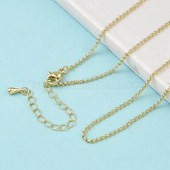 Collane con catena rolo in ottone da 1.5 mm&nbsp;NJEW-P339-06G