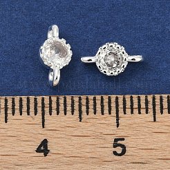 Messing Zirkonia flache runde Verbindungsstück Charms&nbsp;KK-H204-02S-04