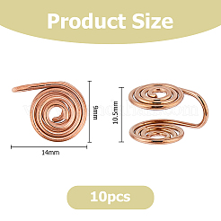 10 paire de boucles d'oreilles manchettes en spirale en acier inoxydable&nbsp;EJEW-HS0001-03RG
