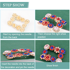 2 Stück Legierungs-Strass-Blumen-Schuhdekorationen&nbsp;FIND-FG0002-40A