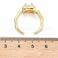 Anelli aperti in ottone con zirconi cubici/vetro&nbsp;RJEW-C158-05G-02