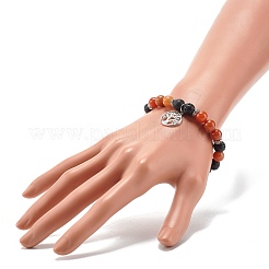 Bracelet extensible de perles de pierres précieuses mélangées rondes naturelles&nbsp;BJEW-JB06966
