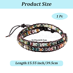 Natürliche indische Achat-Armbänder mit runden Perlen&nbsp;BJEW-WH20001-14A