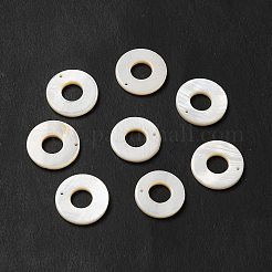 Natürlicher weißer Muschel-Ring-Charm&nbsp;SHEL-C004-01