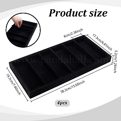 6 Gitter aus Samtschmuckplatten&nbsp;ODIS-WH0108-072