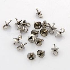 201 Edelstahl-Anhänger mit PerlenKlauen&nbsp;STAS-N023-01-5mm
