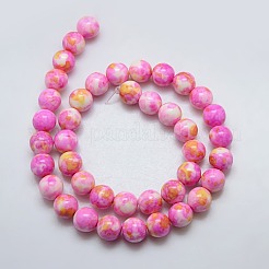 Chapelets de perle en jade d'un océan blanc synthétique&nbsp;G-L019-6mm-02