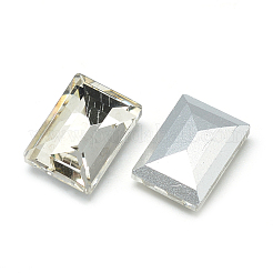Cabujones de cristal con rhinestone&nbsp;RGLA-T031-10x14mm-01
