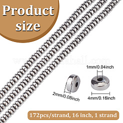 1 filo di perline di ematite sintetica non magnetica&nbsp;G-ME0001-39
