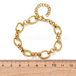 Pulseras de cadena de eslabones ovalados de acero inoxidable 304 para mujer&nbsp;BJEW-F536-04G