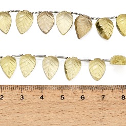 Hilos de cuentas talladas de cuarzo limón natural (calentado)&nbsp;GG-CBA0C95-E05