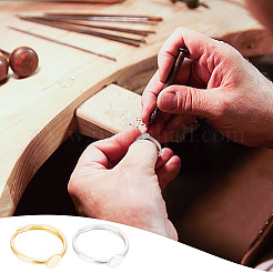 2 Stück 2 Farben verstellbare Sterling Silber Ring Komponenten&nbsp;STER-DR0001-05