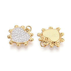 Colgantes de rhinestone de cristal de arcilla polimérica hechos a mano y de acero inoxidable 304&nbsp;STAS-T069-64