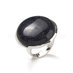 Synthetische blaue Goldfluss-Ringe&nbsp;RJEW-K371-09S-18