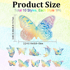 10 Stück Schmetterling bunter Sonnenfänger Regenbogenprisma elektrostatische Glasaufkleber&nbsp;DIY-WH0409-69E